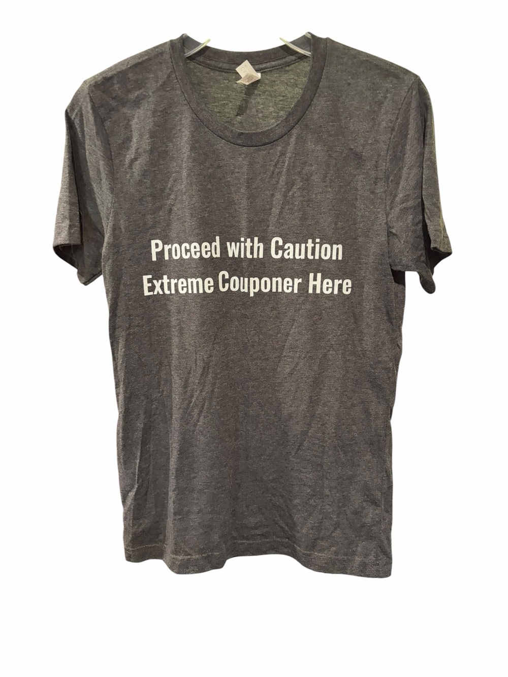 Canvas Bella + Canvas “Proceed with Caution Extreme Couponer Here” Graphic Tee S